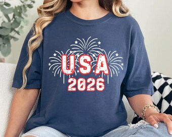 USA Fireworks 2026 Comfort Colors T-Shirt, 4th of July Celebration Tee