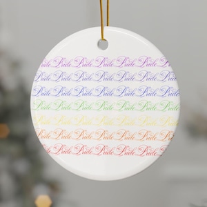Rainbow Pride Ceramic Ornament: LGBTQ+ Holiday Keepsake