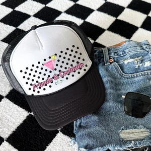 Friends & Cocktails Trucker Hat: Trendy Party Beach Cap