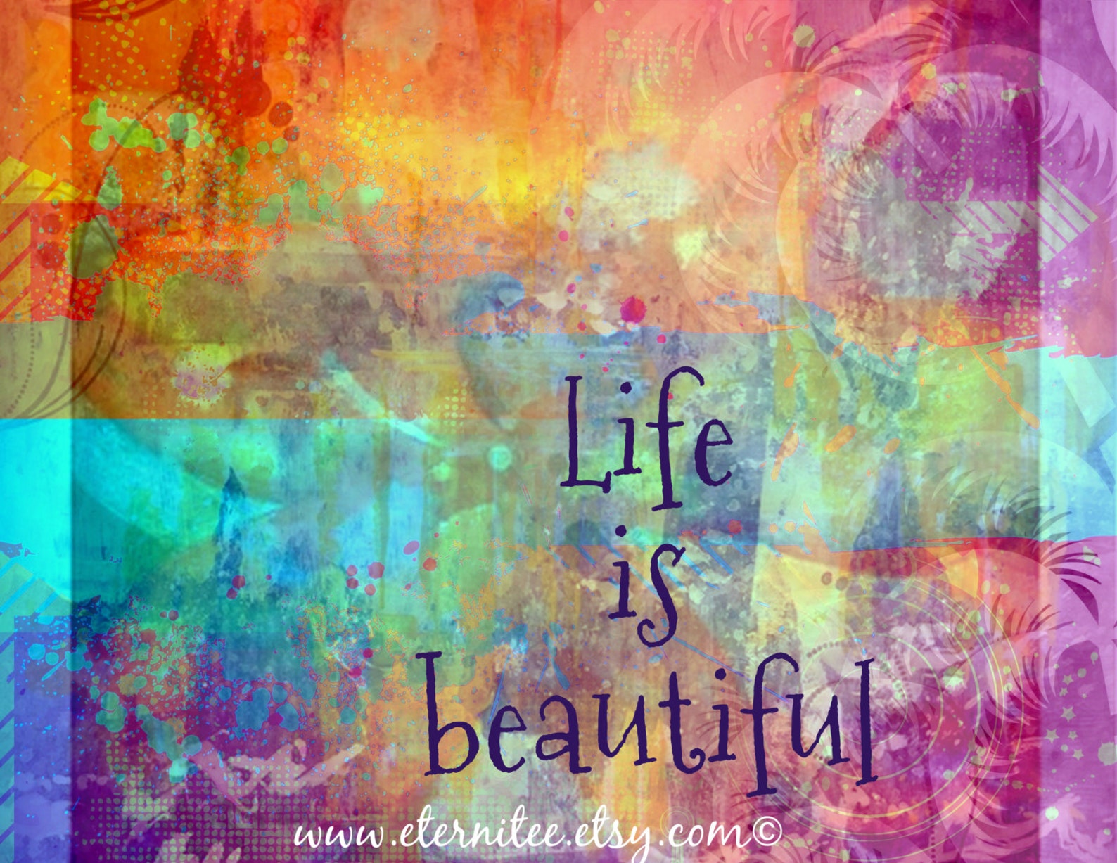 Life is Beautiful Art Print 8x10 inch home decor gift desk Etsy