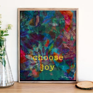Choose joy 8x10&quot; colorful art print home decor wall art ready to frame