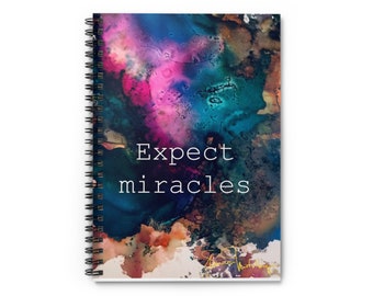 Journal Expect Miracles Journal Spiral Notebook - Ruled Line write your dreams and prayers down and watch them come true