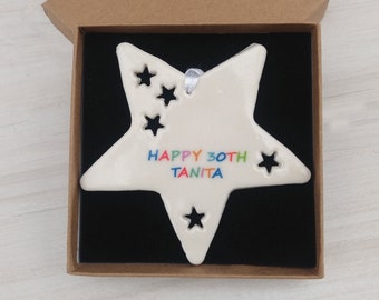 Happy Birthday Personalised Gift Tag - 30th Birthday Gift For Her -  30th Birthday Card Alternitive - 30th Gift for friend - Easter Gifts