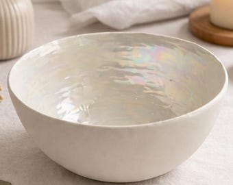 Cuenco de cerámica para inauguración de casa - Regalo para el 30.º aniversario de bodas - Cuenco decorativo - Regalo para parejas - Regalos para el hogar - Regalos de perlas - Regalo de Pascua