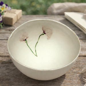 Decorative Bowl - Home Gifts - Pressed Flower Art - Centerpiece Bowls - Flower Bowl - Purple Home Decor - Floral Home Decor Interior Styling