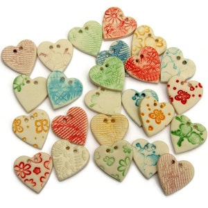 t Heart Buttons, Sewing Button, Card Making and Scrapbooking Embellishments, Made in Cornwall, Price is per button