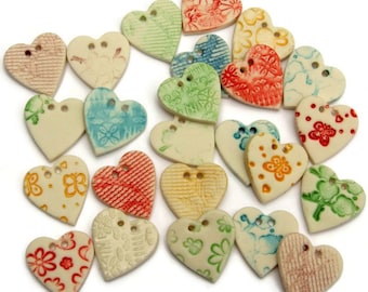 t Heart Buttons, Sewing Button, Card Making and Scrapbooking Embellishments, Made in Cornwall, Price is per button