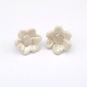 Easter gift, Earrings Gift For Sister, Earrings Gift for Best Friend, Pearl Flower Studs, Flower Studs, Pearl Stud Earrings, Floral Earrings image 3