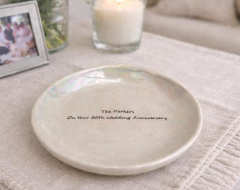 Personalised Plate - Gift for Her - Pearl Wedding - Anniversary - Decorative plate - Wedding - 