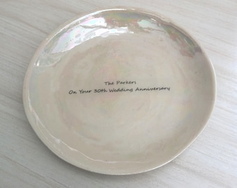 Personalised Plate - Gift for Her - Pearl Wedding - Anniversary - Decorative plate - Wedding -
