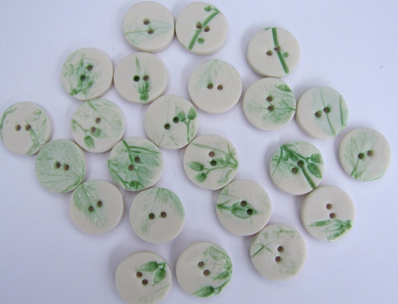 Leaf and Foliage Small Round Buttons for Embroidery, Scrapbooking, Wedding Favours, Price is per button image 2