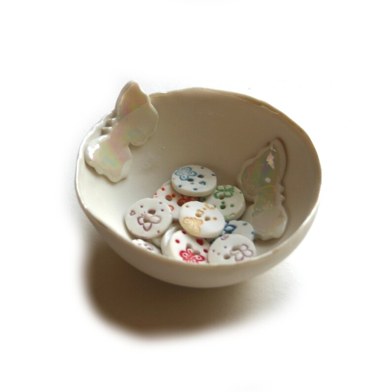 Ceramic Button Round Buttons Handmade Button Porcelain Buttons Buttons for Crafts Butterfly Button Mothers Day Gift image 4