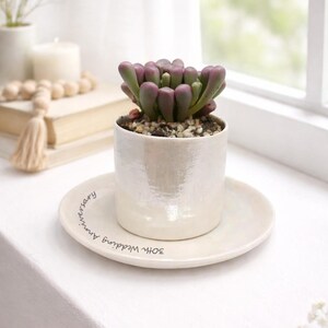 Personalised Gift 30th Wedding Anniversary Gift for Parents, Pearl Anniversary Present, Cactus Pot, Succulent pots, Nan Gifts