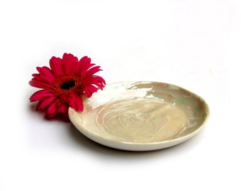 Plato para velas - Regalo de aniversario de perlas - Plato de cerámica - Plato decorativo - Decoración del hogar - Regalos para abuelos - Porcelana