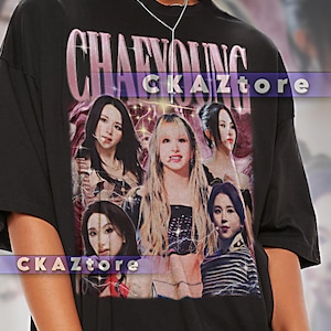 Shirt CHAEYOUNG - Chaeyoung Retro T-shirts, Chaeyoung Bootleg-t-shirt, TWEEMAAL K-Pop Idol-sweater