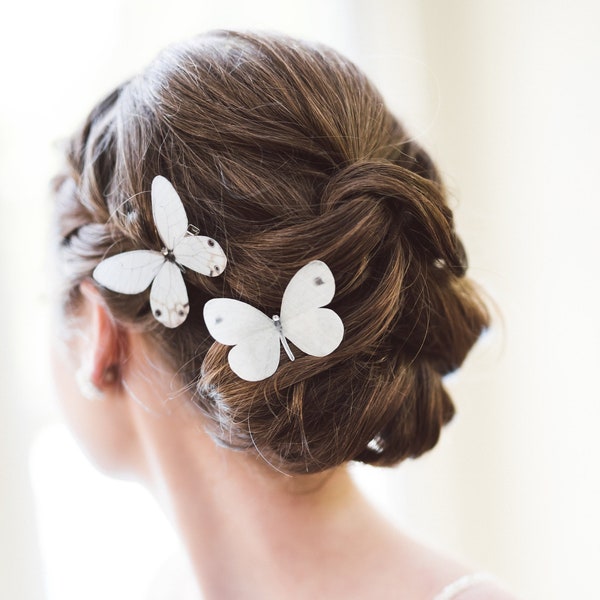 Pinces à cheveux papillon en soie | Accessoires pour cheveux de mariage bohème | Cadeau pour une mariée