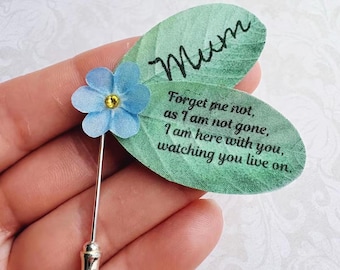 Pin de nomeolvides personalizado - Recuerdo de seda hecho a mano - En caja de regalo