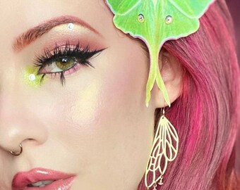 Silk Luna Moth haarclip met kristallen