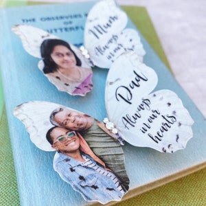 Personalised photo butterfly keepsake: Silk and Crystal Meaningful Christmas Gift