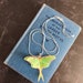 Silk Luna Moth necklace with crystals 