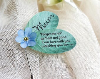 Pin de nomeolvides personalizado - Recuerdo de seda hecho a mano - En caja de regalo
