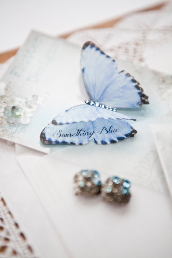 Something Blue Butterfly Clip - Personalised wedding gift