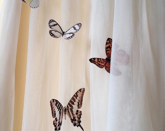 Mariposas de seda para manualidades de boda: adornos de costura hechos a mano (juego de 12)