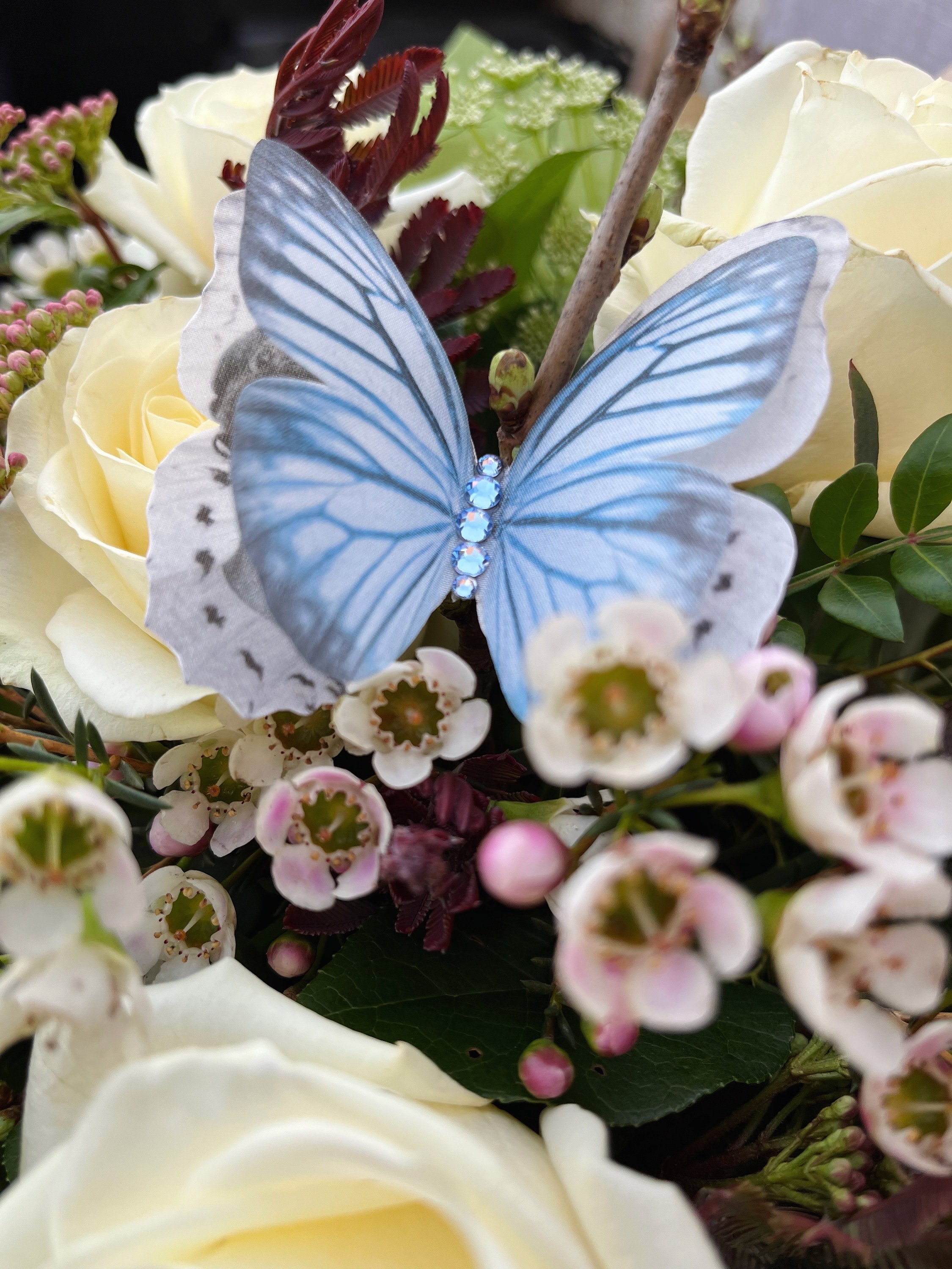 Silk Butterflies for Wedding Bouquet spring, 10 Butterflies