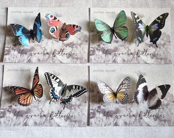 Silk Butterfly Clips | Nature Inspired Gift | Orchid decor | Plant lover gift