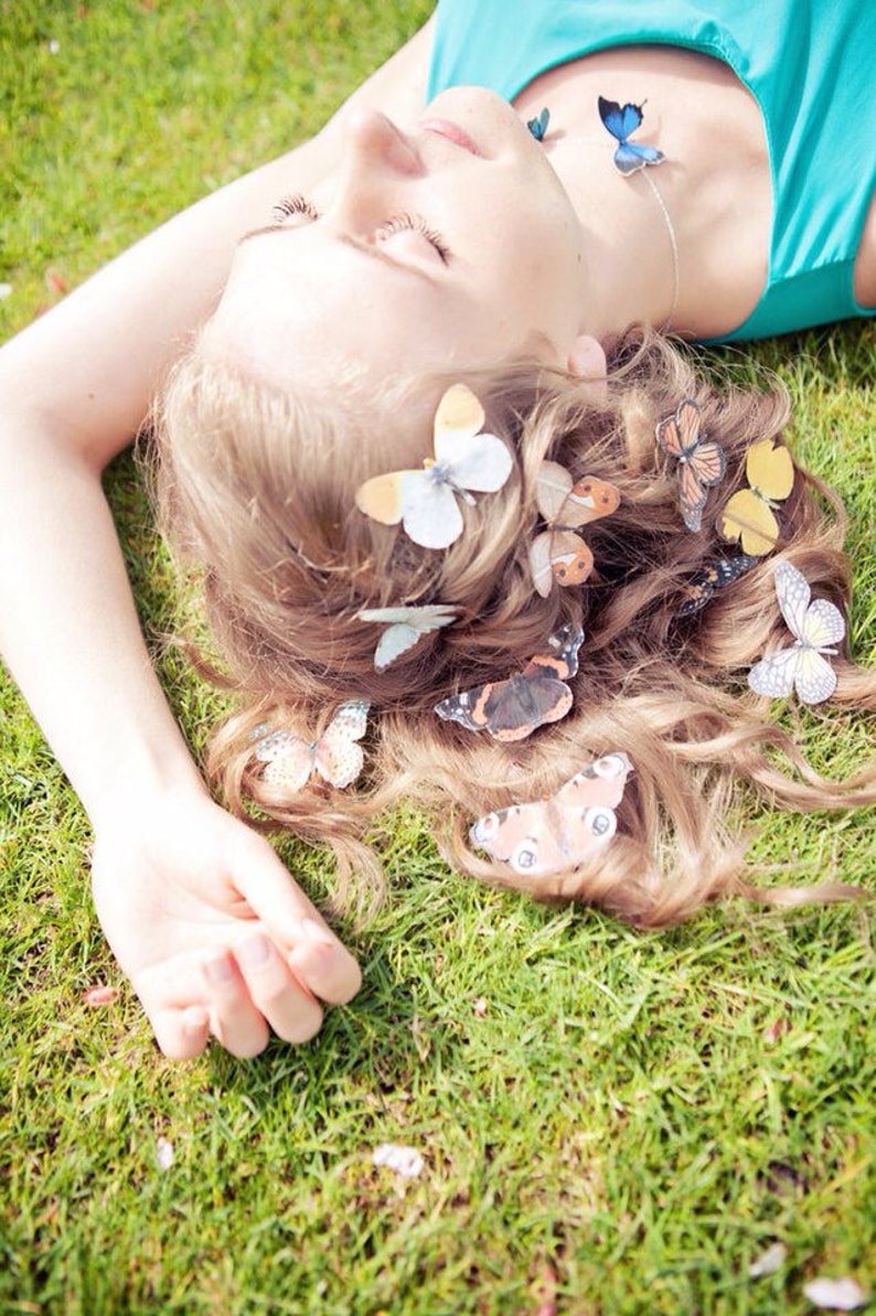 Silk Butterfly hair clips image 6