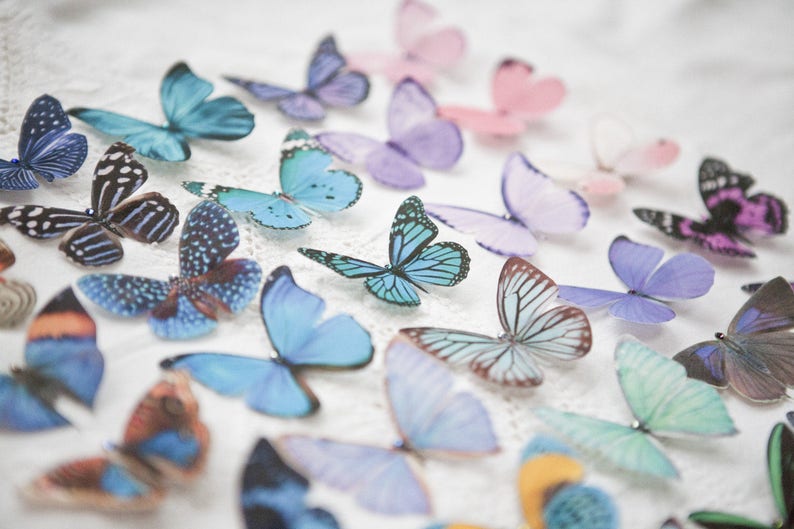 Silk Butterfly hair clips image 2