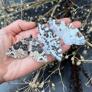 Realistic moth hair clips | Handcrafted silk and crystal accessories | Unique gothic gift