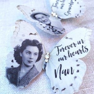 Personalised Butterfly memorial gift, Handcrafted from silk with crystals, Sorry for your loss, memorial gift idea