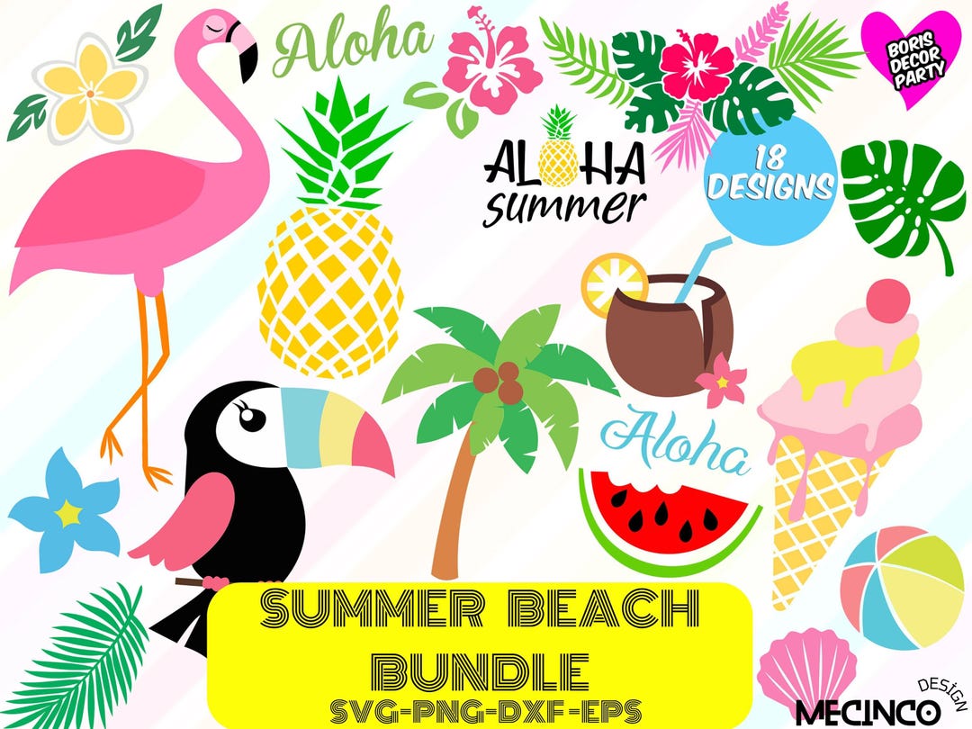Summer Beach Bundle Svg Png Dxf Eps | Tropical Vacation Quotes ...