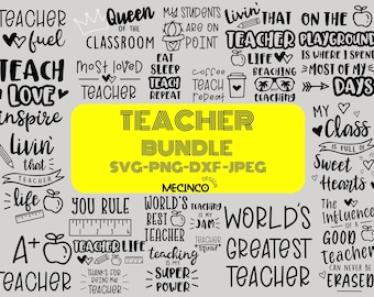 Teacher Bundle Svg Png Dxf Jpeg | Back to School Clipart - Etsy