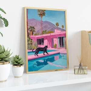 Black Panther Framed Poster – Tropical Jungle Pool Wall Art Decor
