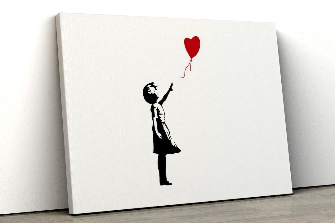 Banksy the Girl With the Red Balloon Canvas Wall Art - Etsy