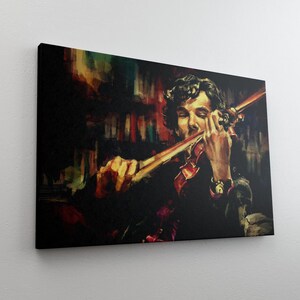 Violin Man  Canvas Wall Art , The man who plays the violin Framed Art , Violin Framed Art