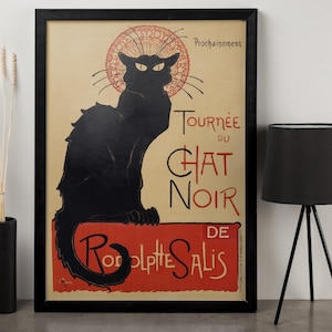 Le Chat Noir Poster, Vintage French Art, Classic Black Cat Wall Decor