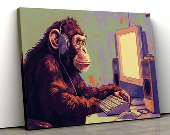 Retro Computer Canvas Print for Home or Office Decor
