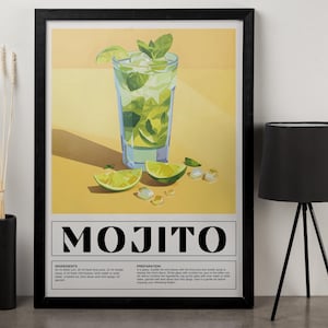 Mojito Cocktail Print - Modern Kitchen Bar Wall Art