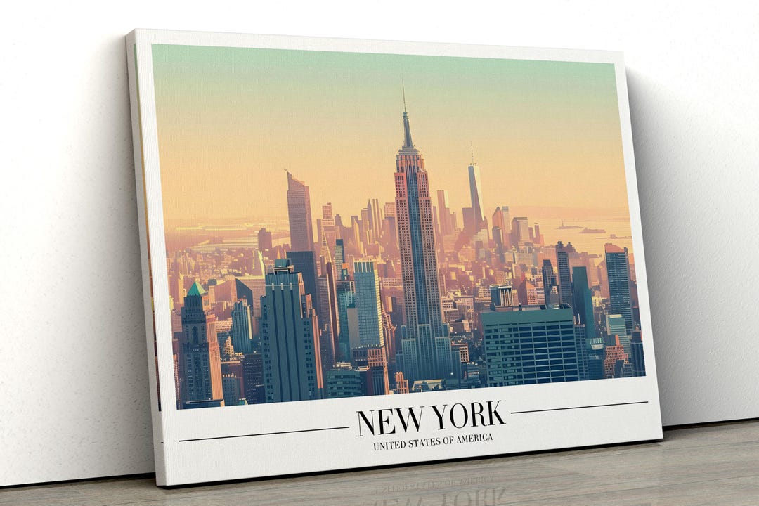 New York City Skyline Wall Art | Modern Urban Canvas | Cityscape Home ...