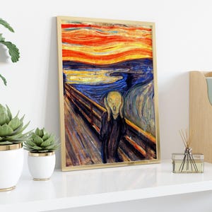 Framed Edvard Munch The Scream  Remastered Abstract Print , Vintage masterpiece, Artwork  Classic Works of Art Edvard Munch Canvas Print