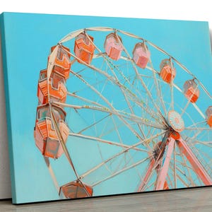 Vintage Riesenrad Leinwand Wandkunst - Pastell Karneval Fahrt Druck für Retro-Dekor
