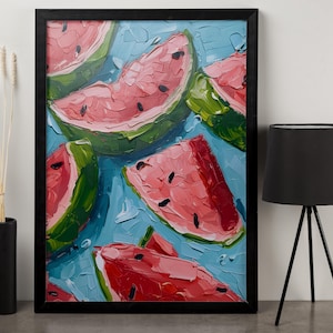 Watermelon Wall Art - Colorful Fruit Canvas Print for Kitchen or Summer Decor