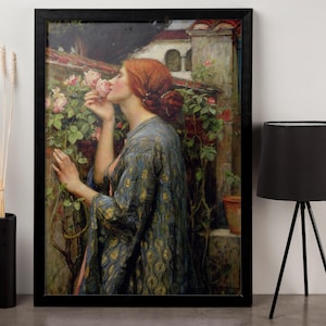 Framed The Soul of the Rose 1908 John William Waterhouse, Vintage Poster, Rose painting, Vintage art, Rose art, Vintage roses print,