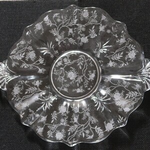 Fostoria &quot;Chintz&quot; Serving Plate with Handles 12 1/2 inch