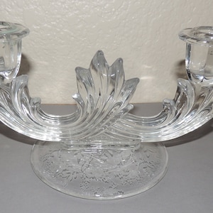 Fostoria Glass Chintz Double Candle