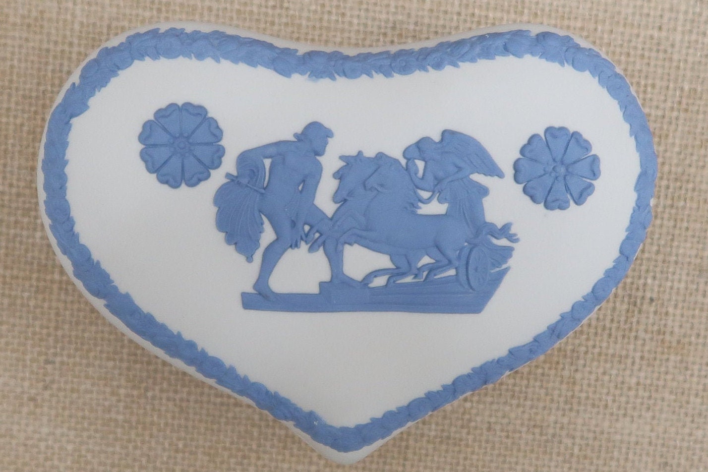 Download Wedgwood White and Blue Reverse Color Heart Trinket Box | Etsy