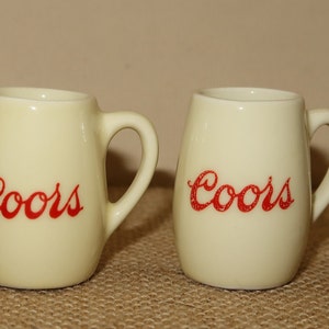 2 Vintage Miniature COORS Mugs